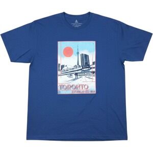 ACE USA Toronto Canada Graphic T-Shirt Men Large Blue Slub‎ Knit RN 162259